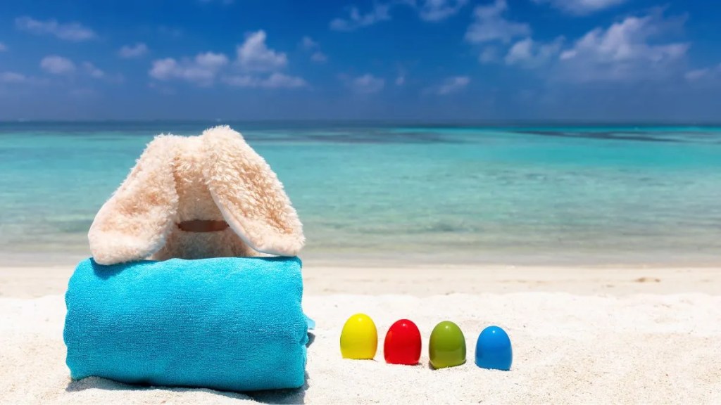 Osterhase am Strand zu Ostern in der Karibik