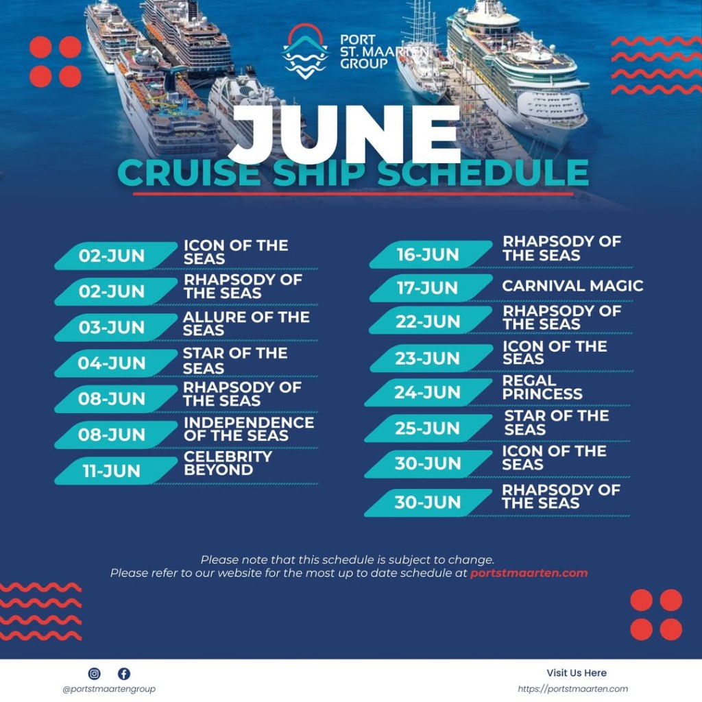Port St Maarten Schedule June 2026